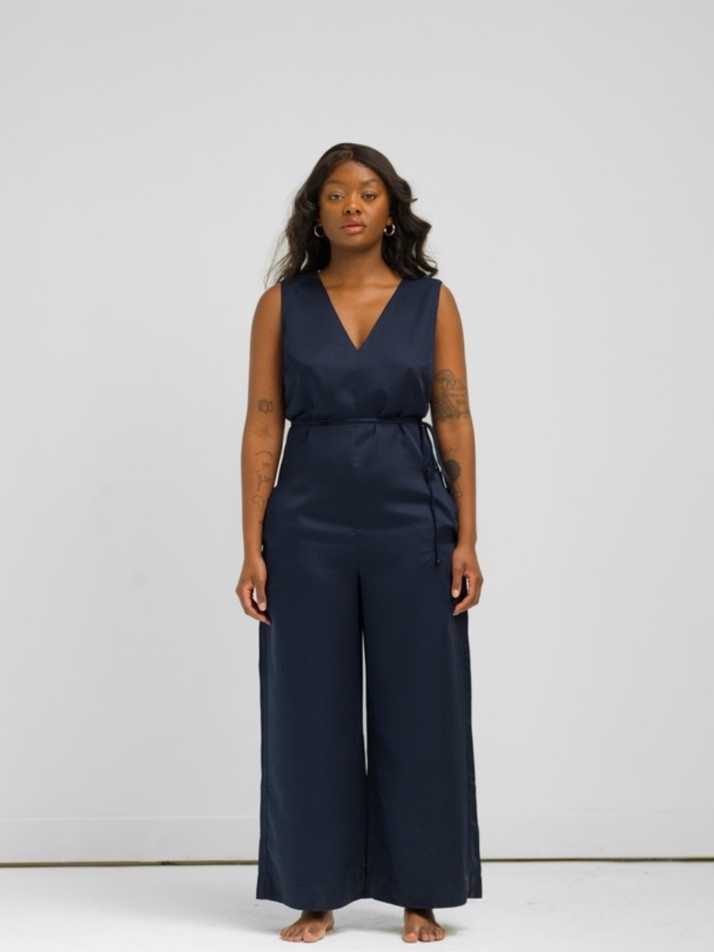 Ettitude CleanBamboo Navy Wide Leg Jumpsuit S
